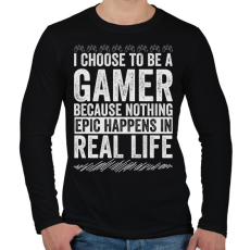 PRINTFASHION Gamer life - Férfi hosszú ujjú póló - Fekete