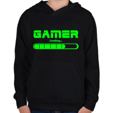 PRINTFASHION Gamer loading.. - Gyerek kapucnis pulóver - Fekete gyerek pulóver, kardigán
