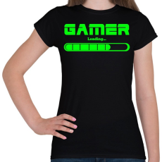 PRINTFASHION Gamer loading.. - Női póló - Fekete