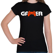 PRINTFASHION Gamer logó - Női póló - Fekete női póló