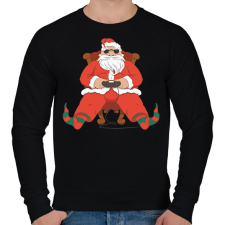 PRINTFASHION gamer mikulás - Férfi pulóver - Fekete férfi pulóver, kardigán
