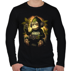 PRINTFASHION Gamer monkey - Férfi hosszú ujjú póló - Fekete