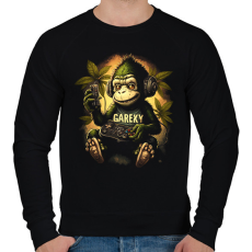 PRINTFASHION Gamer monkey - Férfi pulóver - Fekete