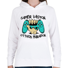 PRINTFASHION Gamer - Női kapucnis pulóver - Fehér