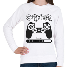 PRINTFASHION Gamer - Női pulóver - Fehér női pulóver, kardigán
