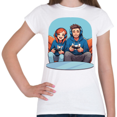 PRINTFASHION Gamer pár - Női póló - Fehér