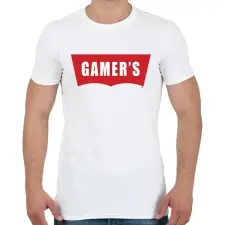 PRINTFASHION Gamer's - Férfi póló - Fehér férfi póló
