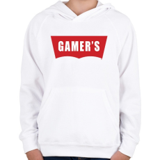 PRINTFASHION Gamer's - Gyerek kapucnis pulóver - Fehér