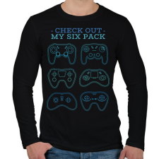PRINTFASHION Gamer six pack - Férfi hosszú ujjú póló - Fekete férfi póló