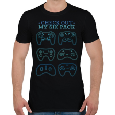 PRINTFASHION Gamer six pack - Férfi póló - Fekete férfi póló