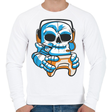 PRINTFASHION Gamer skull - koponya - Férfi pulóver - Fehér