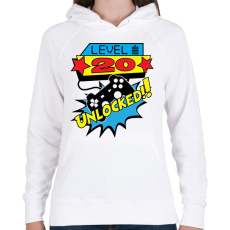 PRINTFASHION Gamer szülinap (egyedi évszámmal rendelhető) - Női kapucnis pulóver - Fehér