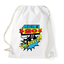 PRINTFASHION Gamer szülinap (egyedi évszámmal rendelhető) - Sportzsák, Tornazsák - Fehér tornazsák