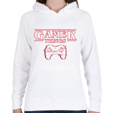 PRINTFASHION Gamer Things - Női kapucnis pulóver - Fehér