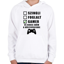 PRINTFASHION Gamer vagyok - Gyerek kapucnis pulóver - Fehér gyerek pulóver, kardigán