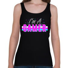 PRINTFASHION Gamer vagyok - Női atléta - Fekete női trikó
