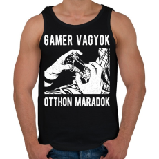 PRINTFASHION Gamer vagyok, otthon maradok - Férfi atléta - Fekete