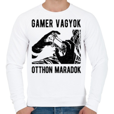 PRINTFASHION Gamer vagyok, otthon maradok - Férfi pulóver - Fehér férfi pulóver, kardigán