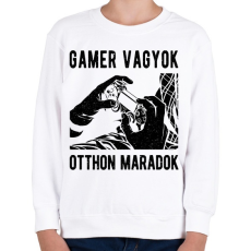 PRINTFASHION Gamer vagyok, otthon maradok - Gyerek pulóver - Fehér