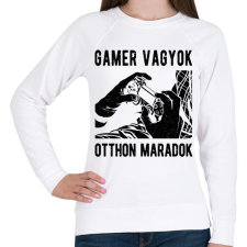 PRINTFASHION Gamer vagyok, otthon maradok - Női pulóver - Fehér női pulóver, kardigán