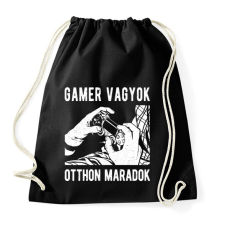 PRINTFASHION Gamer vagyok, otthon maradok - Sportzsák, Tornazsák - Fekete tornazsák