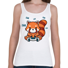 PRINTFASHION Gamer vörös panda - Női atléta - Fehér női trikó