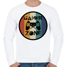 PRINTFASHION Gamer zone2 - Férfi pulóver - Fehér férfi pulóver, kardigán