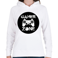 PRINTFASHION Gamer zone3 - Női kapucnis pulóver - Fehér női pulóver, kardigán