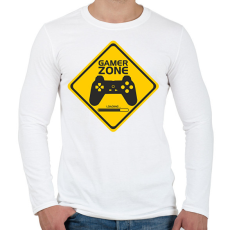 PRINTFASHION Gamer zone - Férfi hosszú ujjú póló - Fehér