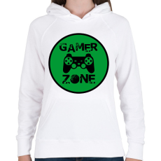 PRINTFASHION Gamer zone - Női kapucnis pulóver - Fehér