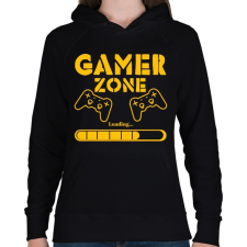 PRINTFASHION Gamer zone - Női kapucnis pulóver - Fekete női pulóver, kardigán
