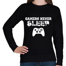 PRINTFASHION gamers never - Női pulóver - Fekete