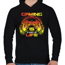 PRINTFASHION gaming - Férfi kapucnis pulóver - Fekete férfi pulóver, kardigán