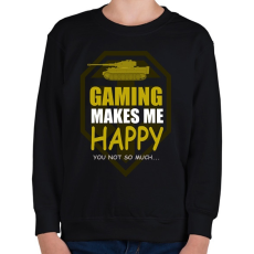 PRINTFASHION GAMING MAKES ME HAPPY - Gyerek pulóver - Fekete