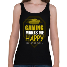 PRINTFASHION GAMING MAKES ME HAPPY - Női atléta - Fekete
