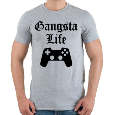 PRINTFASHION Gangsta Life - Férfi póló - Sport szürke