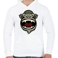 PRINTFASHION Gangsta Monkey - Férfi kapucnis pulóver - Fehér