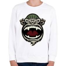 PRINTFASHION Gangsta Monkey - Gyerek pulóver - Fehér gyerek pulóver, kardigán