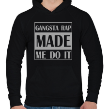 PRINTFASHION Gangsta rap - Férfi kapucnis pulóver - Fekete férfi pulóver, kardigán