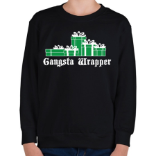 PRINTFASHION Gangsta wrapper - Gyerek pulóver - Fekete gyerek pulóver, kardigán
