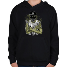 PRINTFASHION Gangsta Zombie - Gyerek kapucnis pulóver - Fekete gyerek pulóver, kardigán