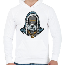 PRINTFASHION Gangster Bulldog - Férfi kapucnis pulóver - Fehér férfi pulóver, kardigán