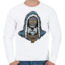 PRINTFASHION Gangster Bulldog - Férfi pulóver - Fehér férfi pulóver, kardigán