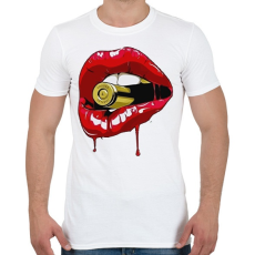 PRINTFASHION Gangster lips - Férfi póló - Fehér