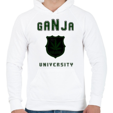 PRINTFASHION ganja university - Férfi kapucnis pulóver - Fehér