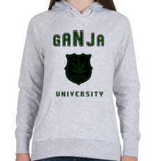PRINTFASHION ganja university - Női kapucnis pulóver - Sport szürke