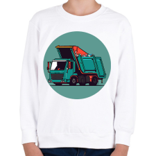 PRINTFASHION Garbage truck - Gyerek pulóver - Fehér gyerek pulóver, kardigán
