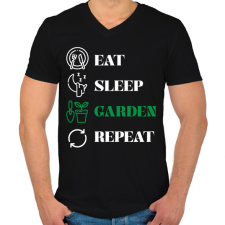 PRINTFASHION Garden, repeat - Férfi V-nyakú póló - Fekete férfi póló