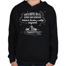 PRINTFASHION Gárdonyi Géza - Balaton - Gyerek kapucnis pulóver - Fekete
