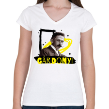 PRINTFASHION Gárdonyi Géza - Női V-nyakú póló - Fehér női póló